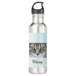 Katzengesicht unter dem blauen Ozean Edelstahlflasche