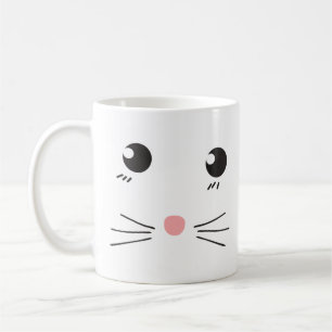 Katzengesichtslinie zeichnend kaffeetasse