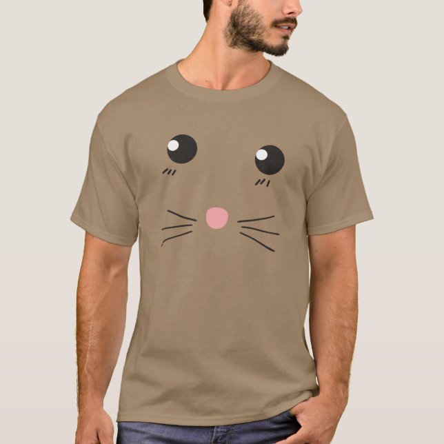 Katzengesichtslinie zeichnend T-Shirt (Vorderseite)
