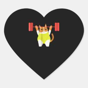 Katzengewicht Lifting Funny Cat Lover Workout Herz-Aufkleber