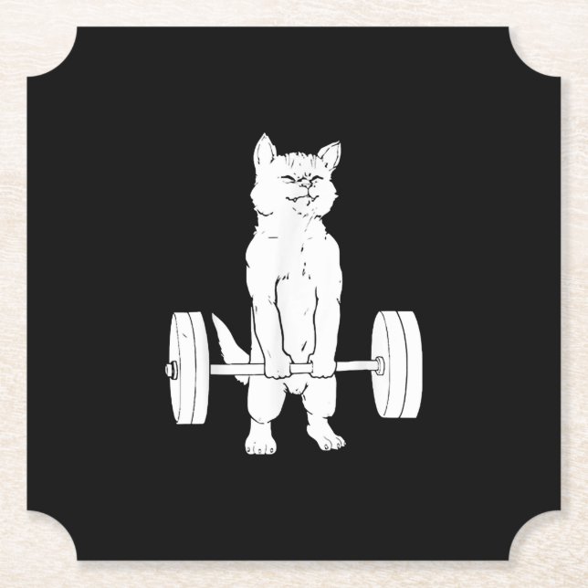 Katzengewicht und Fitnessraum Untersetzer (Vorderseite)