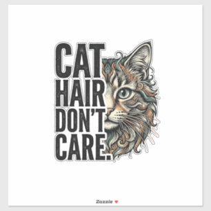 Katzenhaare sind egal Vintage Gravur Katze Shirt D Aufkleber