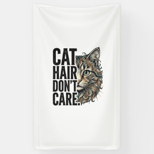 Katzenhaare sind egal Vintage Gravur Katze Shirt D Banner