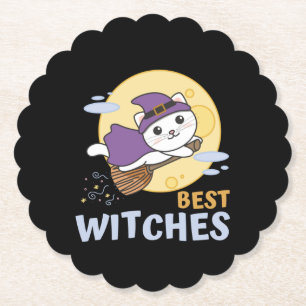 KatzenHalloween-Kinder Hexen mit den besten Hexen Untersetzer
