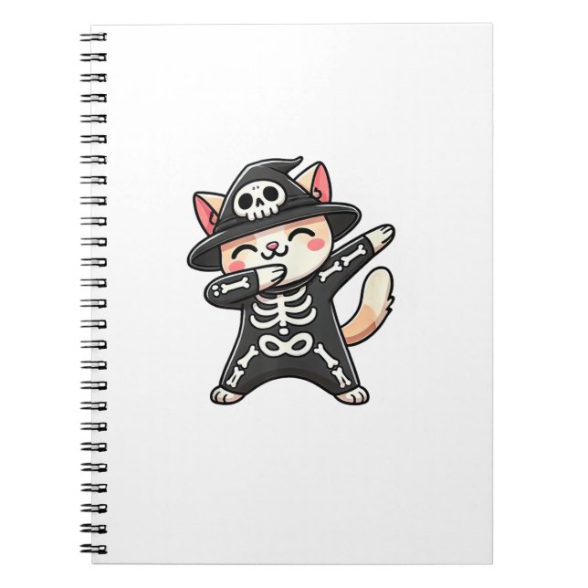 KatzenHalloween Skelett Niedlich Katzenkinder Notizblock (Vorderseite)