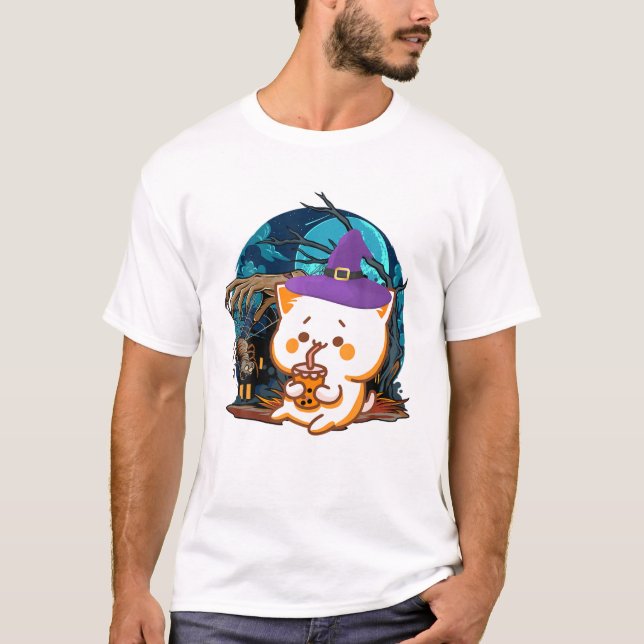 Katzenhalloween T-Shirt (Vorderseite)