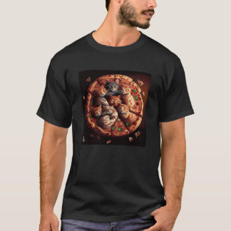 Katzenhaufen Pizza T-Shirt