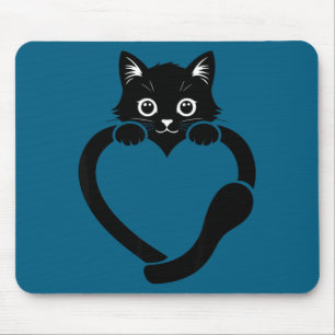 Katzenherz Grafik Liebe süße Katze  Mousepad