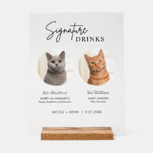 Katzenhochzeits-Signature-Drinks Cocktailbar Frost Acrylschild