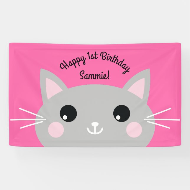 Katzeniedlicher Kitty-buntes 1. Banner (Horizontal)