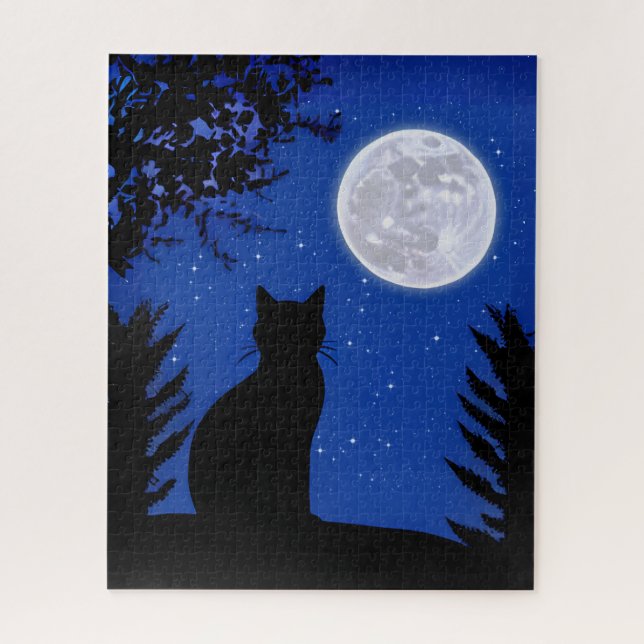 Katzenjacke am Vollmond (Vertikal)