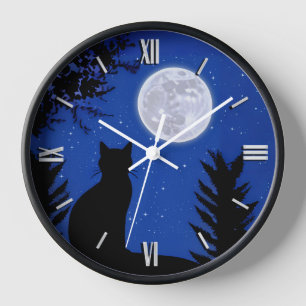 Katzenjacke am Vollmond Uhr