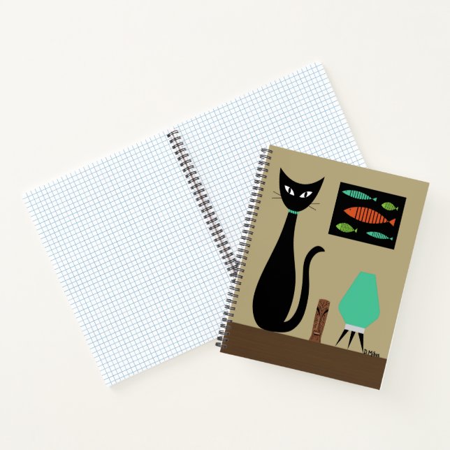 Katzenjacke aus dem Mittelalter mit Retrofisch Notizbuch (Innenseite)