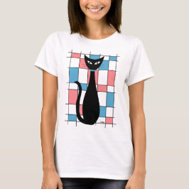 Katzenjacke Mitte des Jahrhunderts mit blauen und  T-Shirt