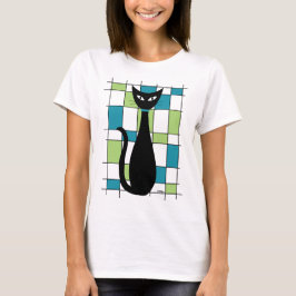 Katzenjacke Mitte des Jahrhunderts mit grünen und  T-Shirt