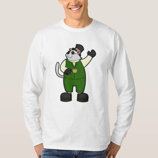 Katzenjammer mit Kaffee und Hut T-Shirt (Vorderseite)