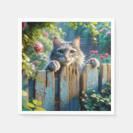 Katzenjammer über einem Zaun Serviette