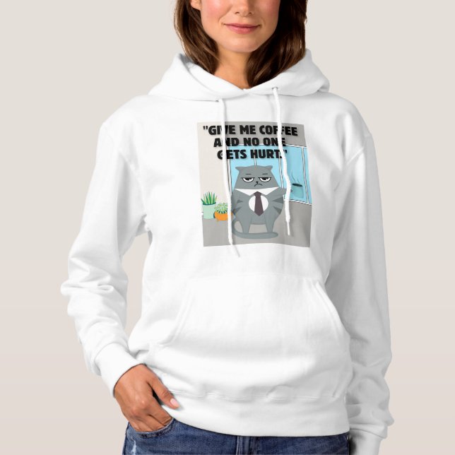 Katzenkaffee Hoodie (Vorderseite)