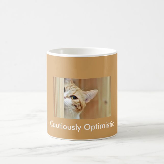 KatzenKaffeetasse… vorsichtig optimistisch Kaffeetasse (Mittel)