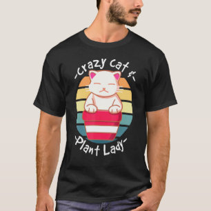Katzenkaktus Sukkulente Verrückte Katzen Dame Gart T-Shirt
