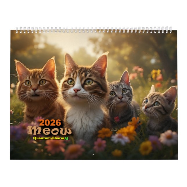 Katzenkalender - Meow - Für 2 Seiten-Layout konzip Kalender (Titelbild)