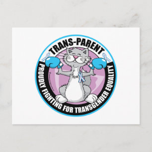Katzenkämpfer für Trans-Parent Postkarte