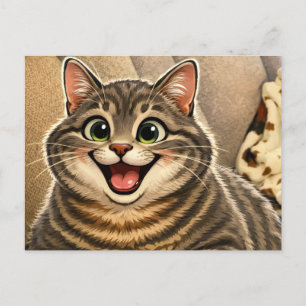 Katzenkarikatur Feiertagspostkarte