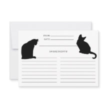 Katzenkarten Silhouetten Schwarz-Weiß-Rezeptionska