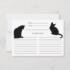 Katzenkarten Silhouetten Schwarz-Weiß-Rezeptionska Einladung