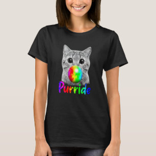 Katzenkäschelblase Gum Purride LGBQ Flag Com T-Shirt