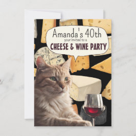 Katzenkäse und Party laden zum Party ein Einladung