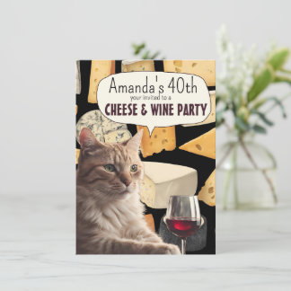Katzenkäse und Party laden zum Party ein Einladung