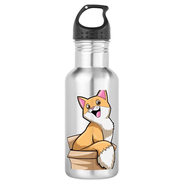 Katzenkasten Edelstahlflasche (Vorderseite)