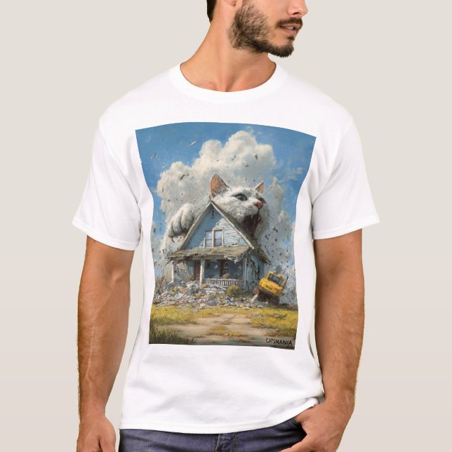 Katzenkatastrophe: Der Experte für Feline Demoliti T-Shirt (Vorderseite)