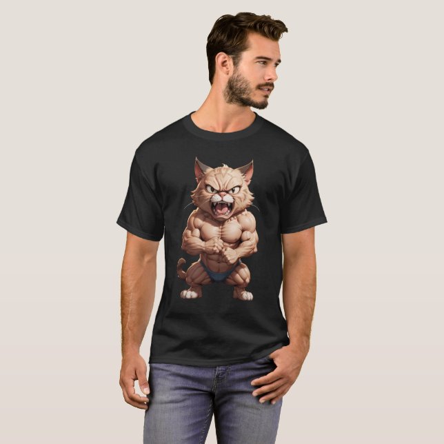 Katzenkätzchen niedliche lustige, wütende Katze T-Shirt (Vorne ganz)