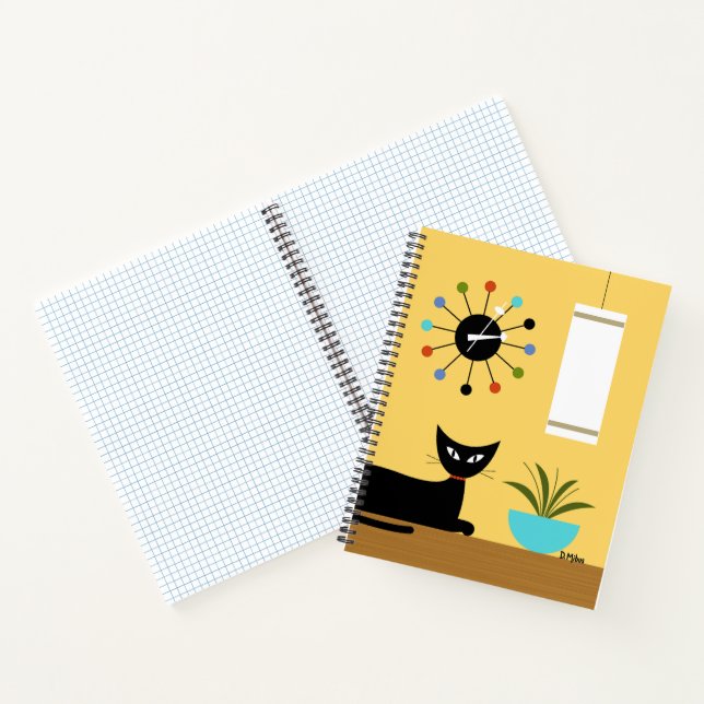 Katzenkatze aus dem Mittelalter mit Ball Cat auf G Notizbuch (Innenseite)