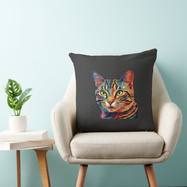 Katzenkatze gemustert kissen (Stuhl )