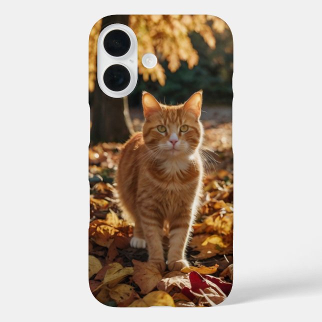 Katzenkatze im Herbst iPhone 16 Hülle (Rückseite)