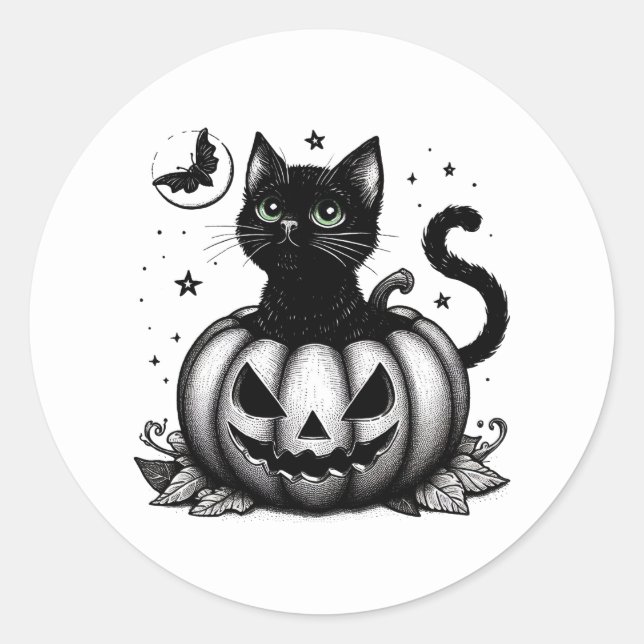 Katzenkatze Klassischer Rundsticker Runder Aufkleber (Vorderseite)
