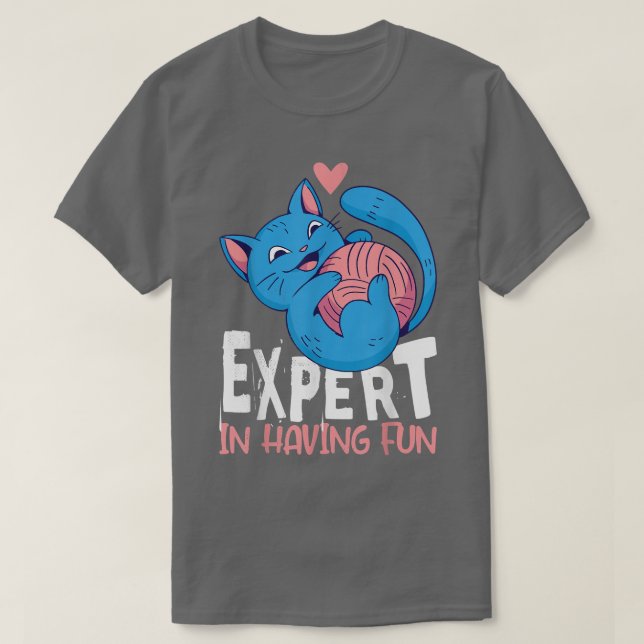 Katzenkatze mit Garnkugel  T-Shirt (Design vorne)