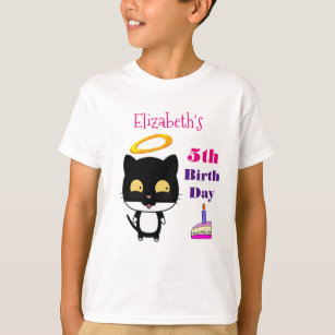 Katzenkatze mit Personalisiertem Geburtstag T-Shirt