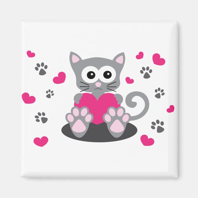 Katzenkatze niedlich magnet (Vorne)