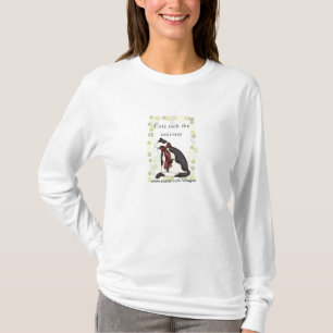 Katzenkatze (schwarz und weiß) mit Herz T-Shirt
