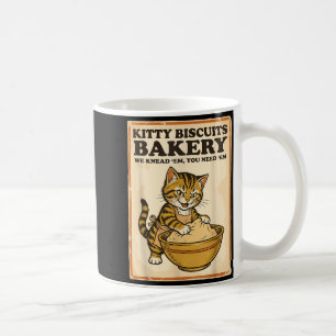 Katzenkekse Bäckerei lustige Katze knetet Teig Mem Kaffeetasse