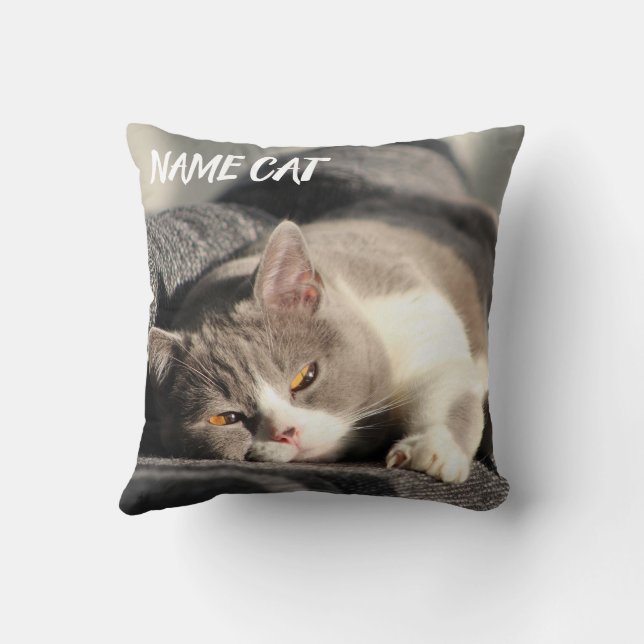 Katzenkissen mit Katzenname (2 Seiten) Kissen (Rückseite)