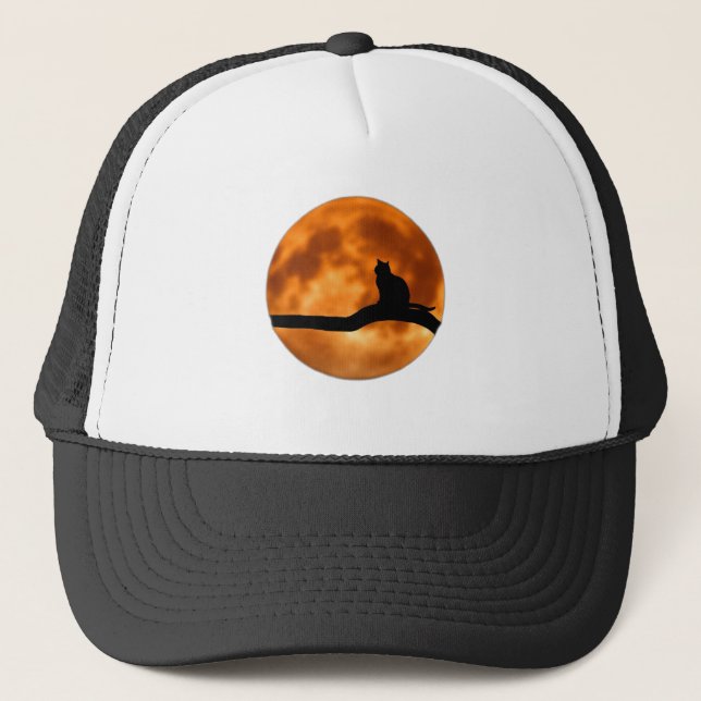 Katzenklatsche auf Sonnenuntergang Truckerkappe (Vorderseite)