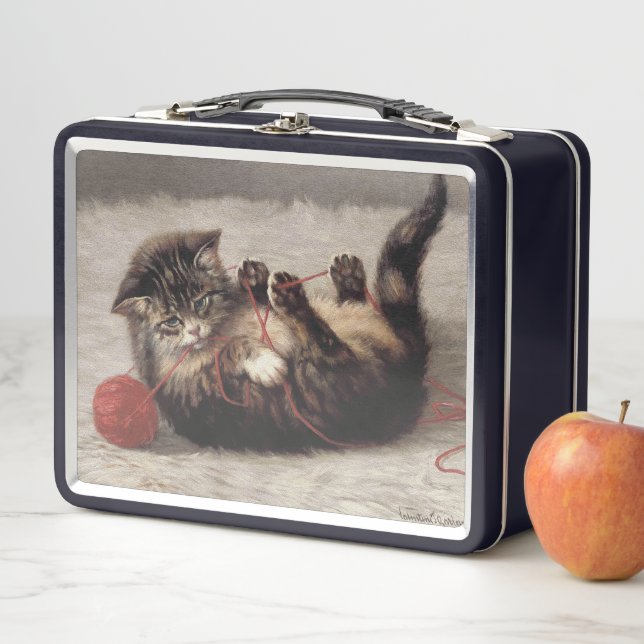 Katzenklatsche, eine Katze, die Galle aus dem Garn Metall Brotdose (Beispiel)