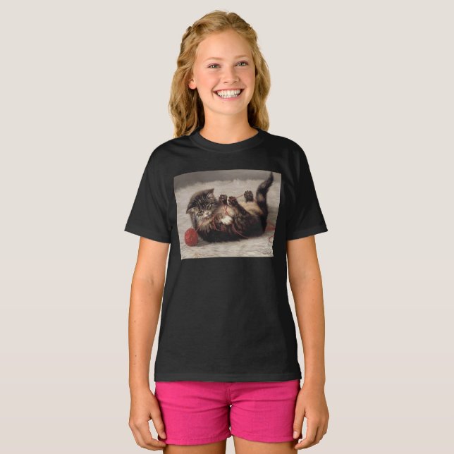 Katzenklatsche, eine Katze, die Galle aus dem Garn T-Shirt (Vorne ganz)