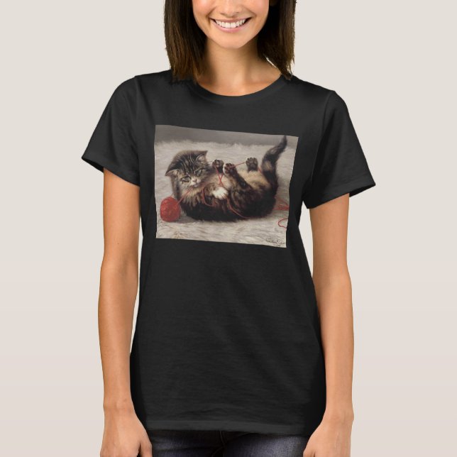 Katzenklatsche, eine Katze, die Galle aus dem Garn T-Shirt (Vorderseite)