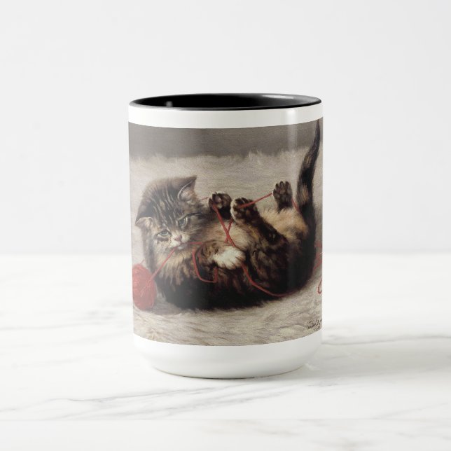 Katzenklatsche, eine Katze, die Galle aus dem Garn Tasse (Zentrum)